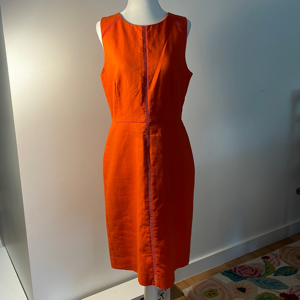 J.CREW Suiting DressClassic Orange Sleeveless Fitted fully lined Dress in Size 8